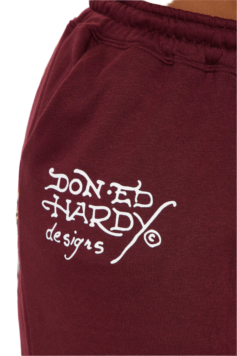 RETRO TIGER ED HARDY SET CROP TOP & WIDE LEG BOTTOM - BURGUNDY