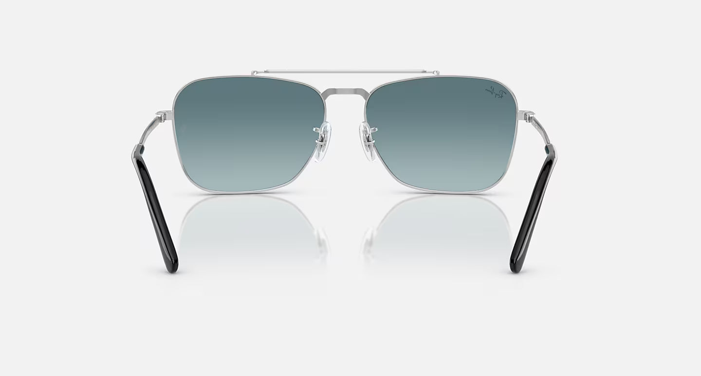 RAYBAN NEW CARAVAN SILVER FRAME W/BLUE GRADIENT GREY LENS
