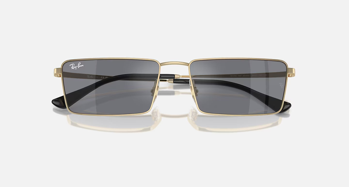 RAY-BAN EMY BIO-BASED LT GOLD W/DARK GREY FLASH SILVER