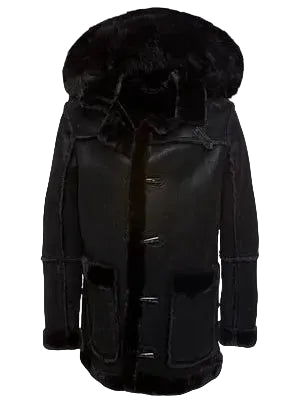 JORDAN CRAIG DENALI SHEARLING COAT JACKET - BLACK