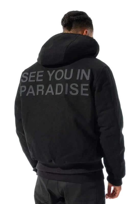 JORDAN CRAIG PARADISE HOODED WORK JACKET - BLACK