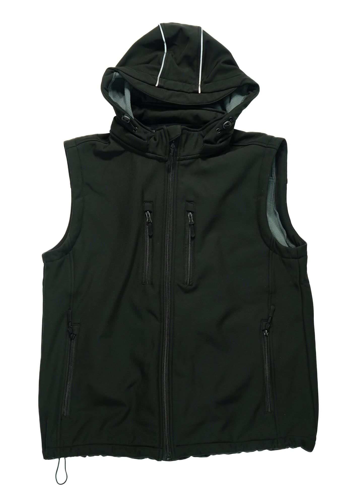 CANVAS HOODED VEST - BLACK