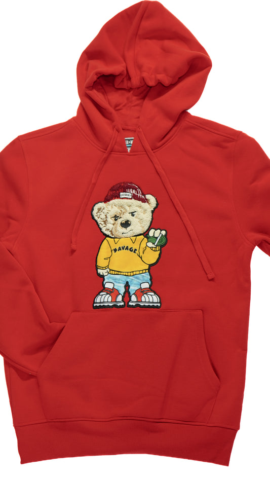 B&M SAVAGE BEAR HOODIE- RED
