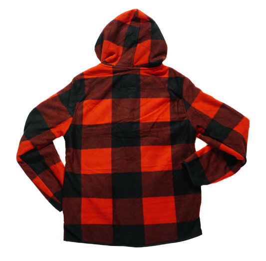 FLANNEL FLEECE HOODIE - RED/BLACK