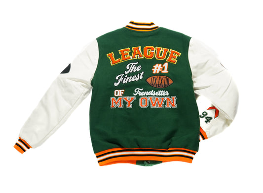 VARSITY JACKET- FOREST GREEN