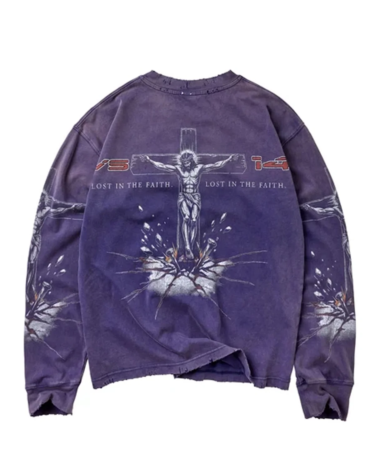 VALE FOREVER CONCRETE CROSS L/S TEE PURPLE