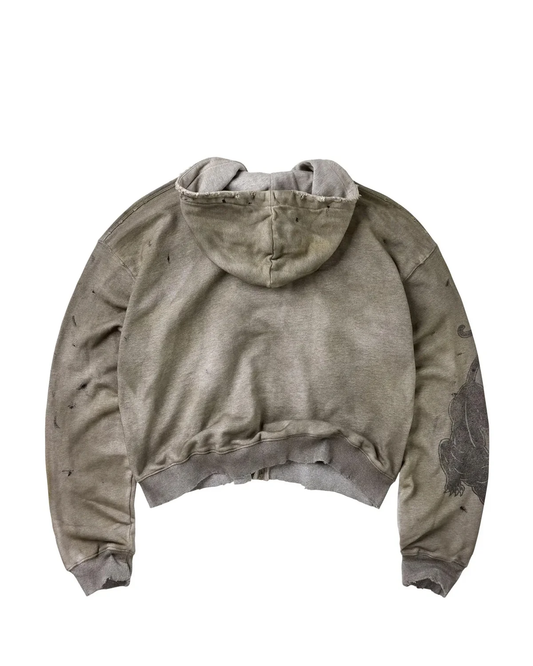 VALE FOREVER VARSITY ZIP UP HOODIE GREY