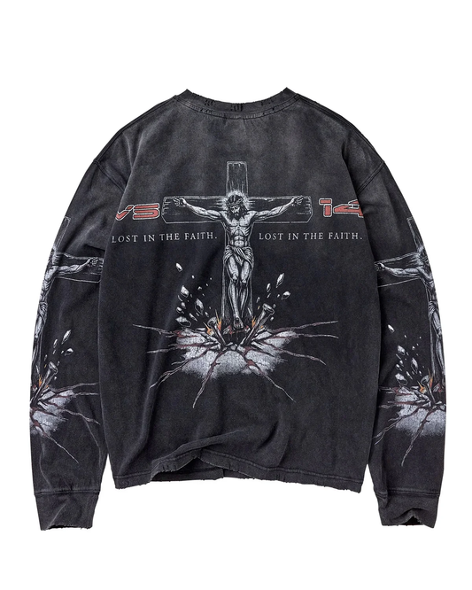VALE FOREVER CONCRETE CROSS L/S TEE BLACK