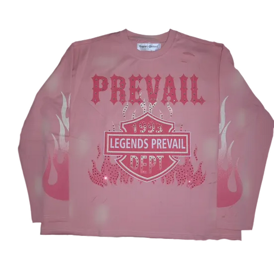 Legends Prevail Motor Long Sleeve Tee-Pink