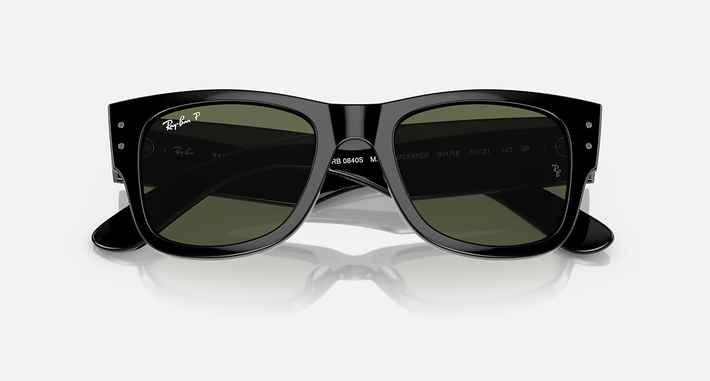 MEGA WAYFARER-BLACK W/GREEN LENS