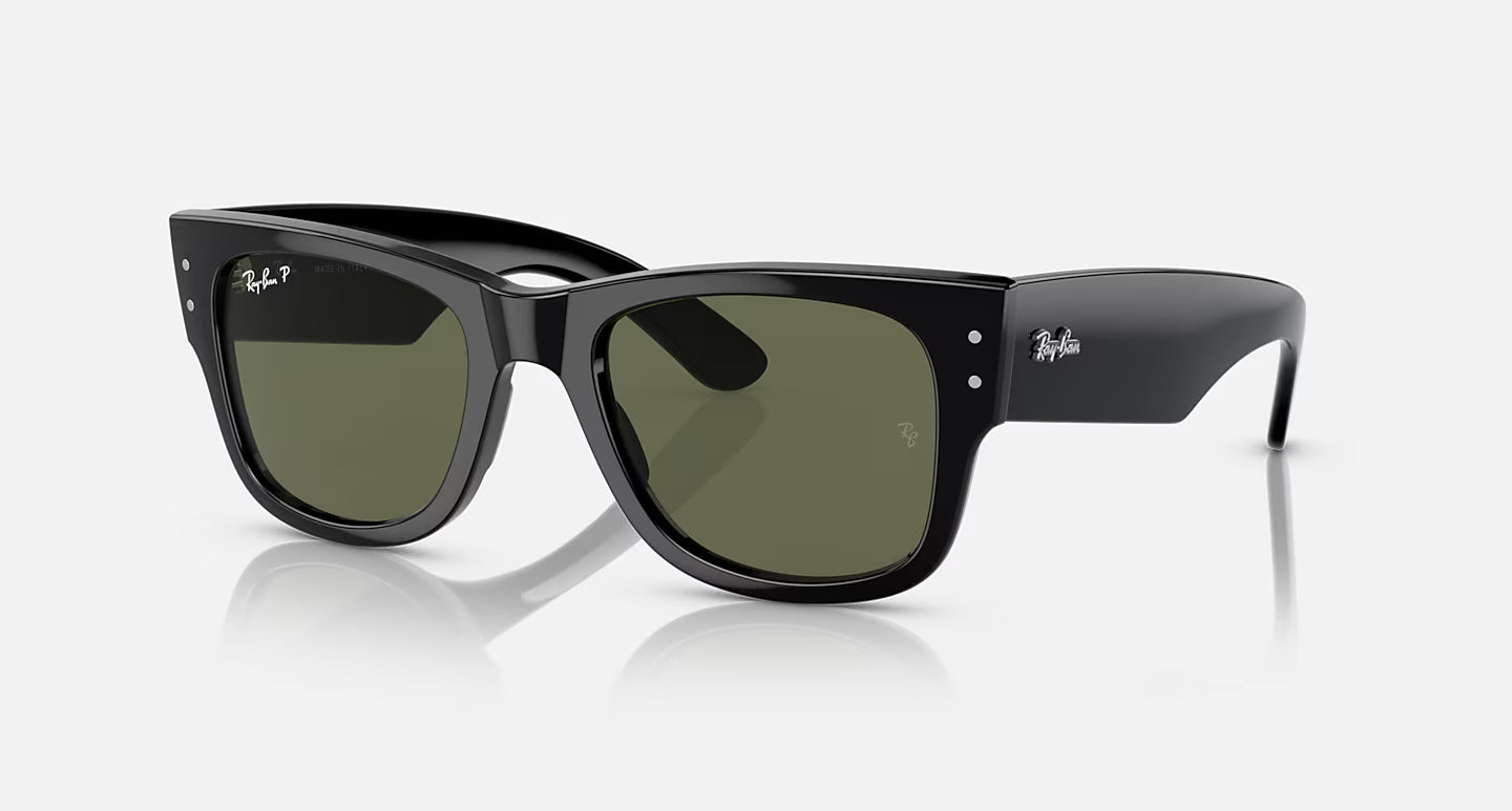 MEGA WAYFARER-BLACK W/GREEN LENS