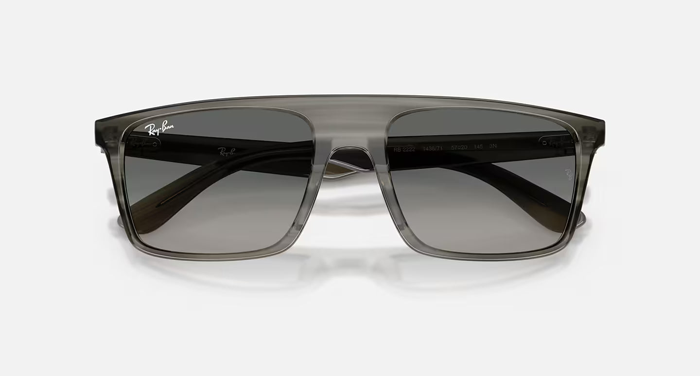 Ray-Ban RB2222 Polished Striped Grey/Grey Gradient lens