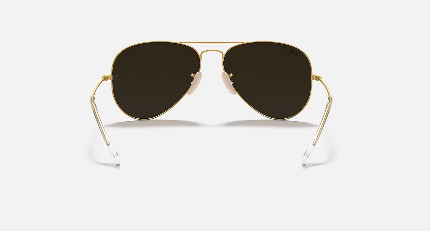 RAY-BAN AVIATOR LARGE MTL MATTE ARISTA GOLD W/BRWN MIRROR FUCSIA