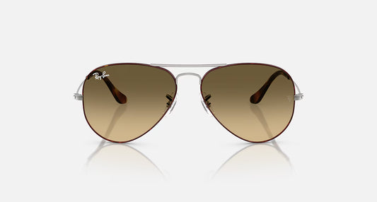 RAY-BAN AVIATOR LARGE HAVANA GUNMETAL W/BROWN VINTAGE GRAD BLK