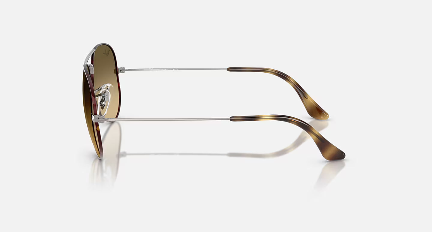 RAY-BAN AVIATOR LARGE HAVANA GUNMETAL W/BROWN VINTAGE GRAD BLK