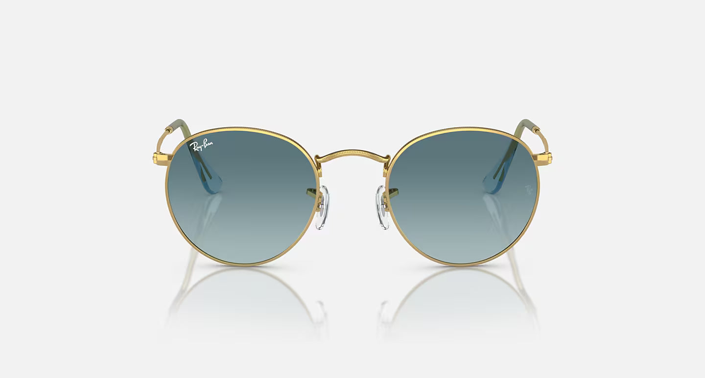 Ray-Ban ‎Men's Round Gold Frames w/Blue Gradient Grey