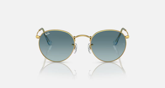 Ray-Ban ‎Men's Round Gold Frames w/Blue Gradient Grey