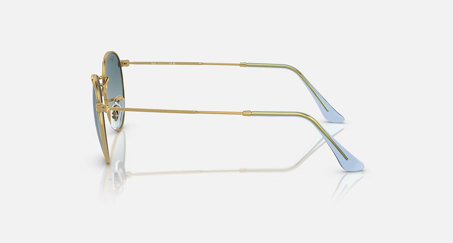 Ray-Ban ‎Men's Round Gold Frames w/Blue Gradient Grey