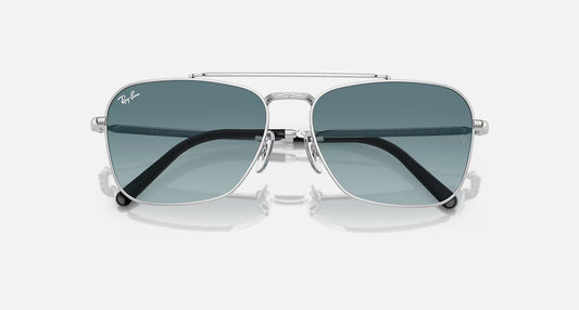 RAYBAN NEW CARAVAN SILVER FRAME W/BLUE GRADIENT GREY LENS