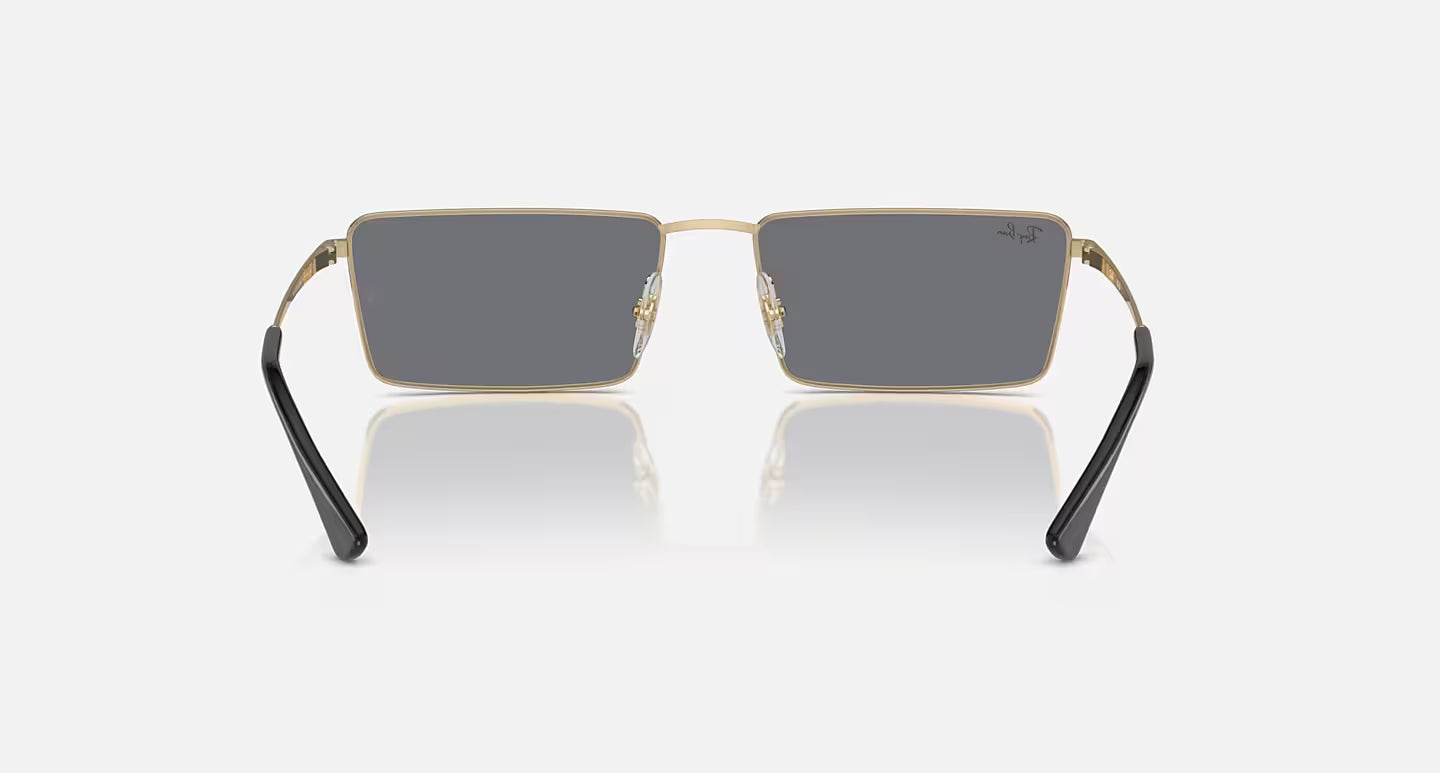 RAY-BAN EMY BIO-BASED LT GOLD W/DARK GREY FLASH SILVER