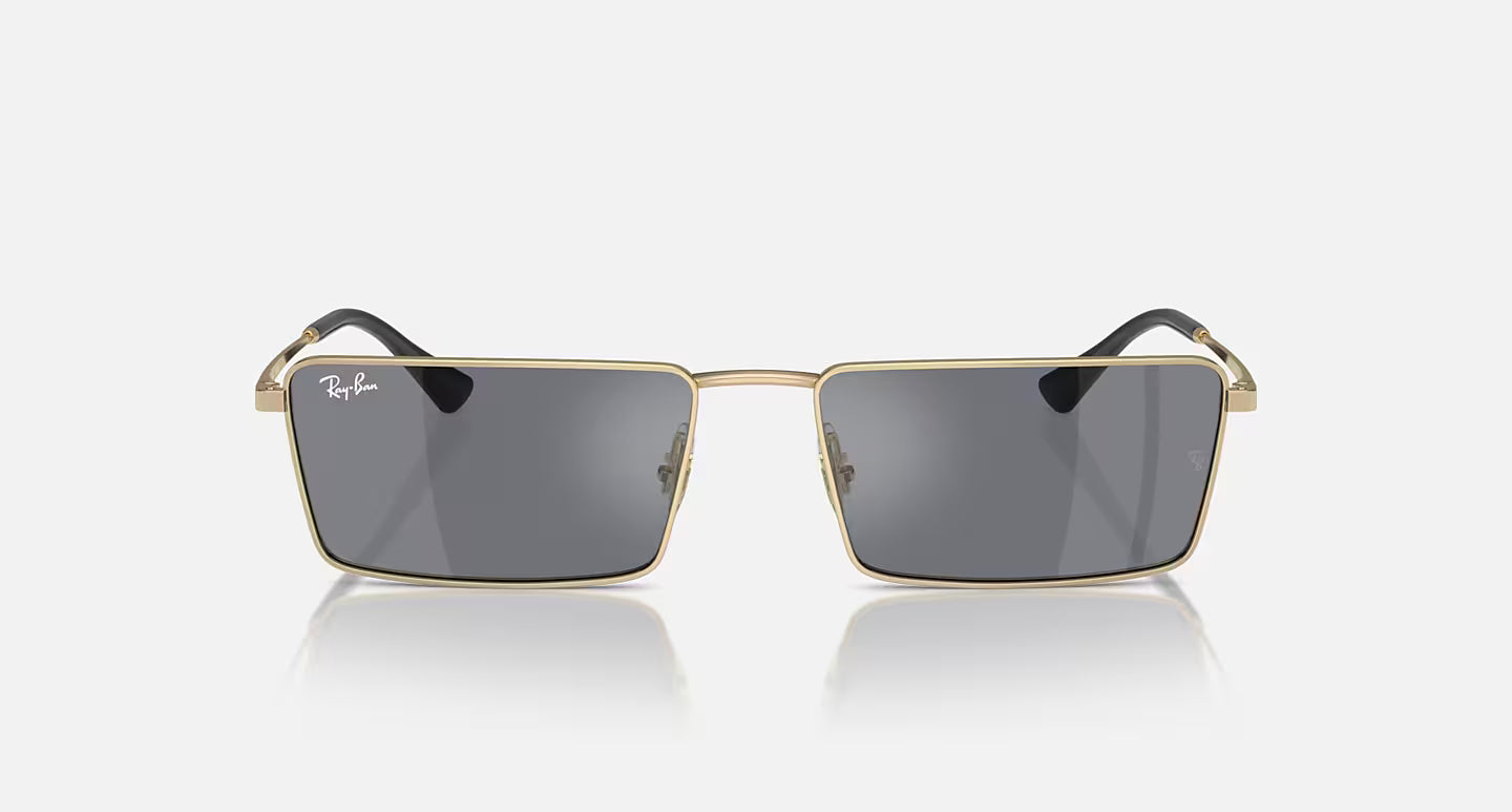 RAY-BAN EMY BIO-BASED LT GOLD W/DARK GREY FLASH SILVER