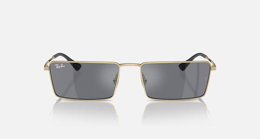 RAY-BAN EMY BIO-BASED LT GOLD W/DARK GREY FLASH SILVER