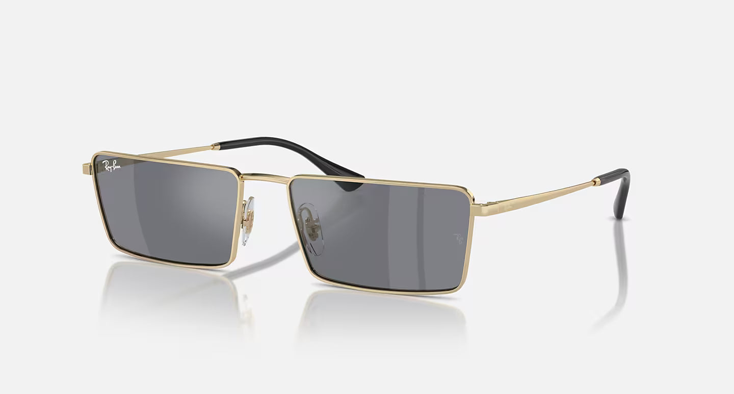 RAY-BAN EMY BIO-BASED LT GOLD W/DARK GREY FLASH SILVER