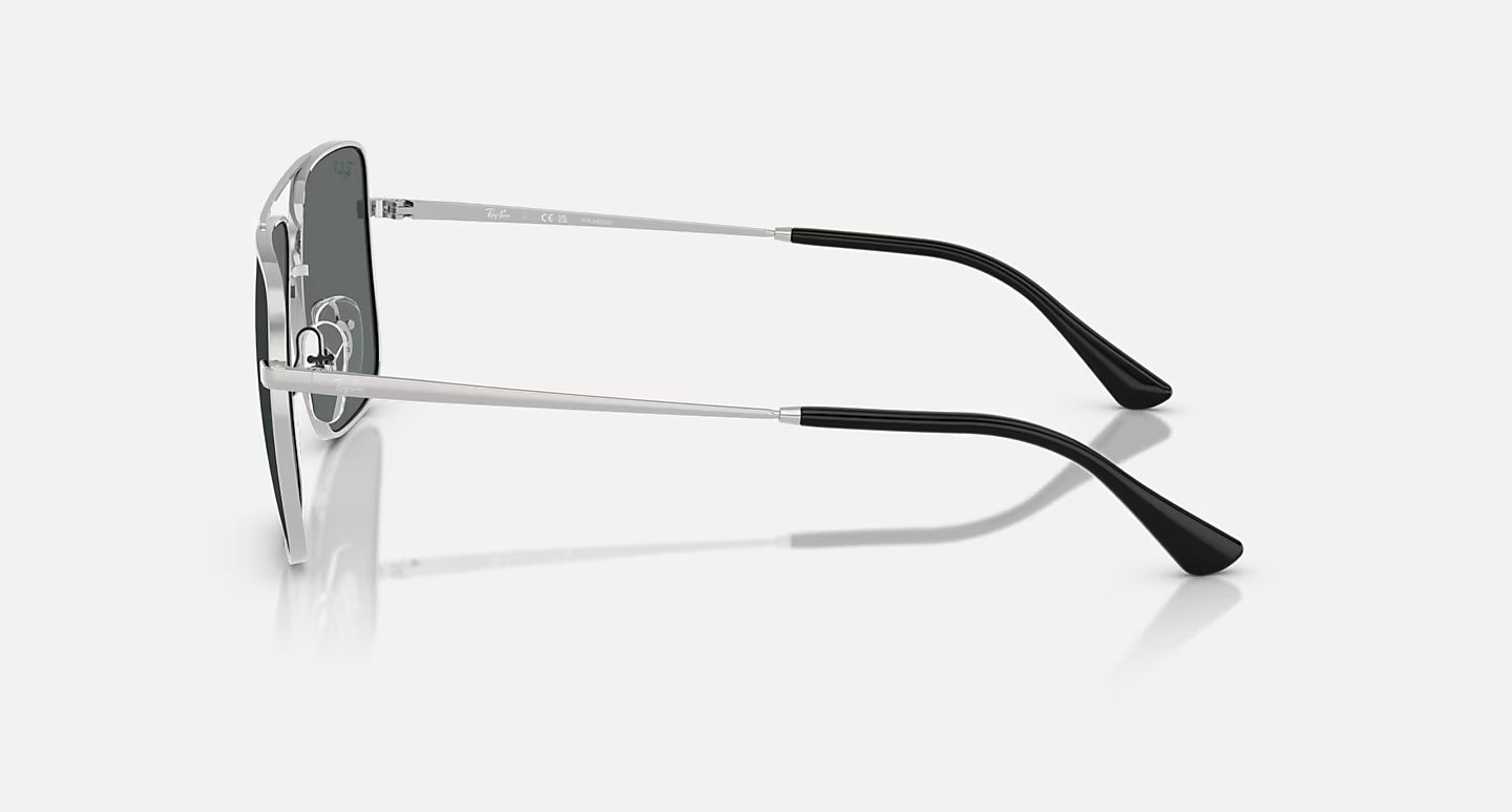 RAYBAN ARI BIO-BASED POLISHED SILVER W/DARK GREY POLARIZED