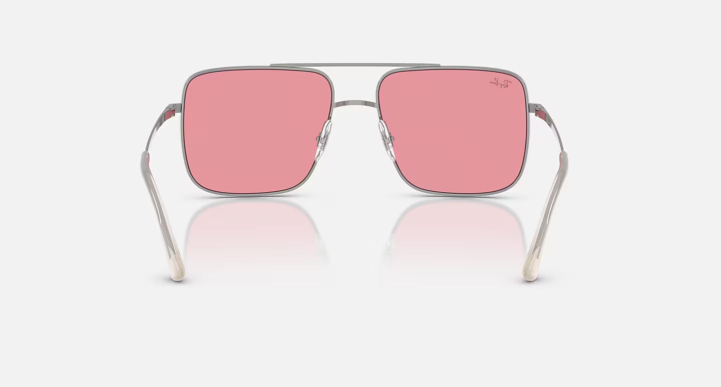 RAYBAN ARI BIO-BASED GUNMETAL FRAMES W/PINK LENS