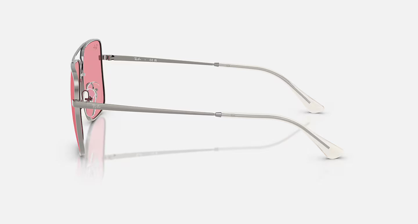 RAYBAN ARI BIO-BASED GUNMETAL FRAMES W/PINK LENS