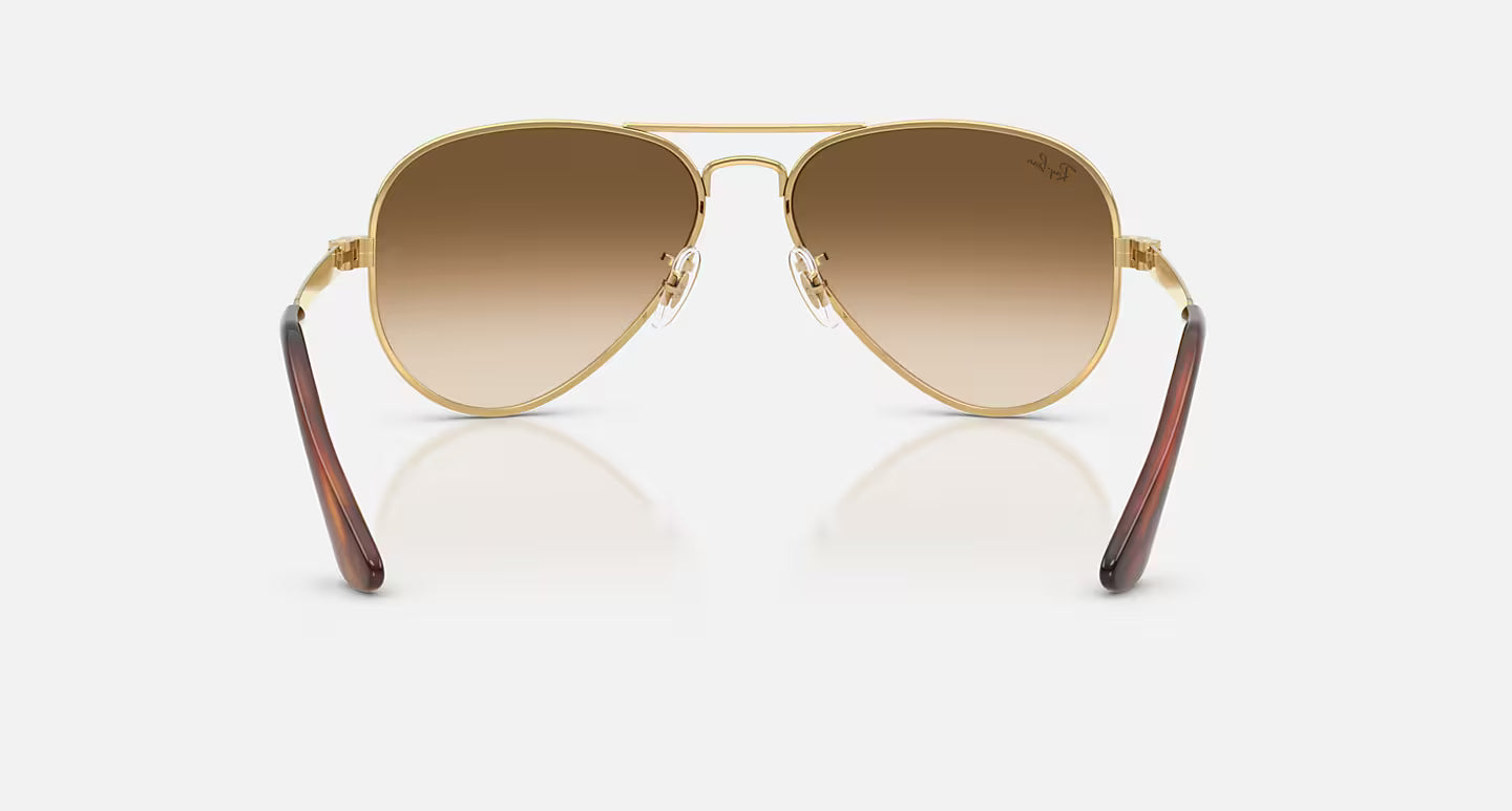 RAY-BAN AVIATOR MAX ARISTA GOLD W/CLEAR GRADIENT BROWN