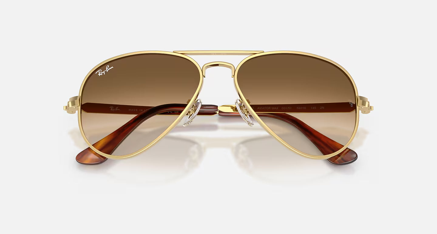 RAY-BAN AVIATOR MAX ARISTA GOLD W/CLEAR GRADIENT BROWN