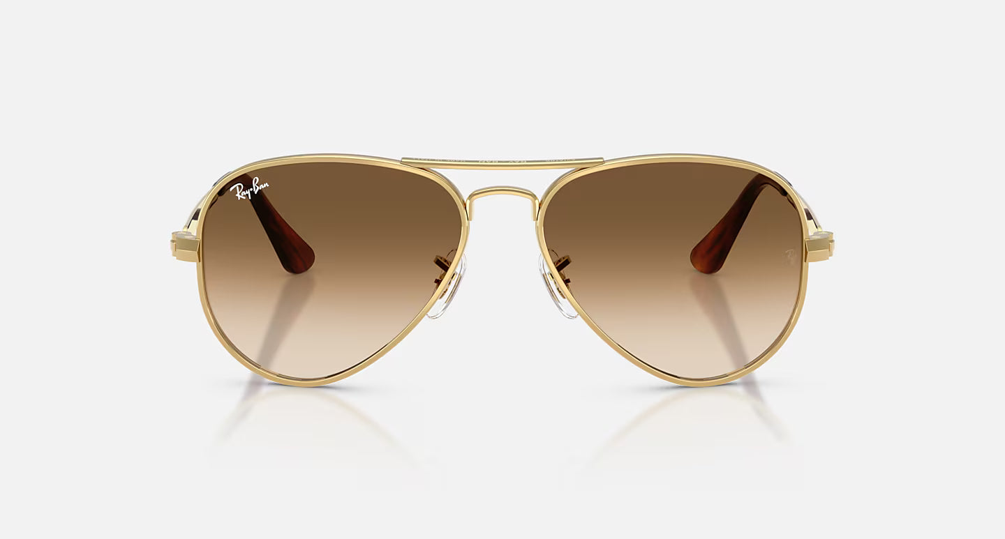 RAY-BAN AVIATOR MAX ARISTA GOLD W/CLEAR GRADIENT BROWN