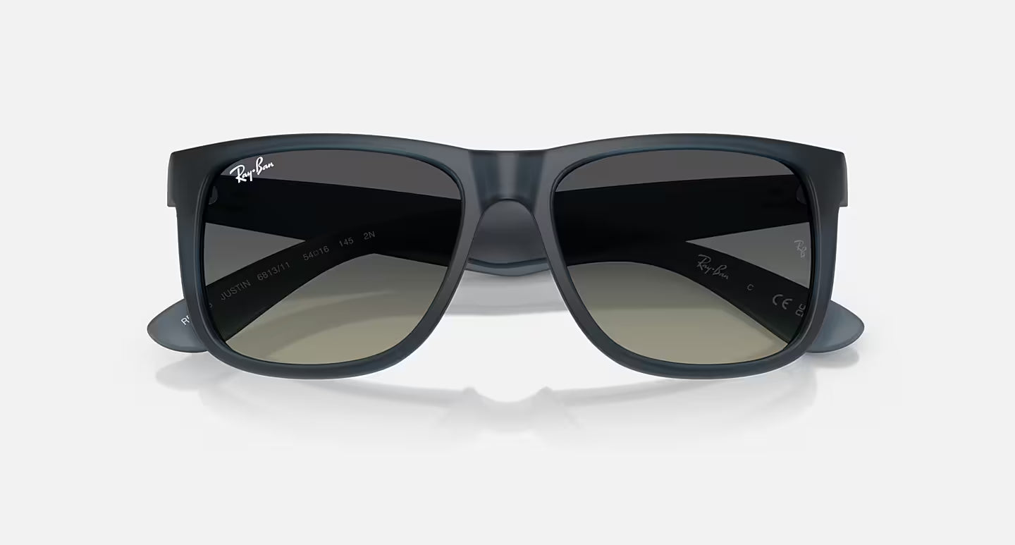RAY-BAN JUSTIN CLASSIC - RUBBER BLUE W/GRADIENT GREY
