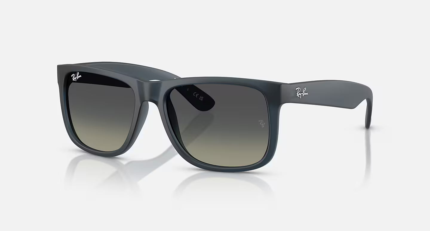 RAY-BAN JUSTIN CLASSIC - RUBBER BLUE W/GRADIENT GREY