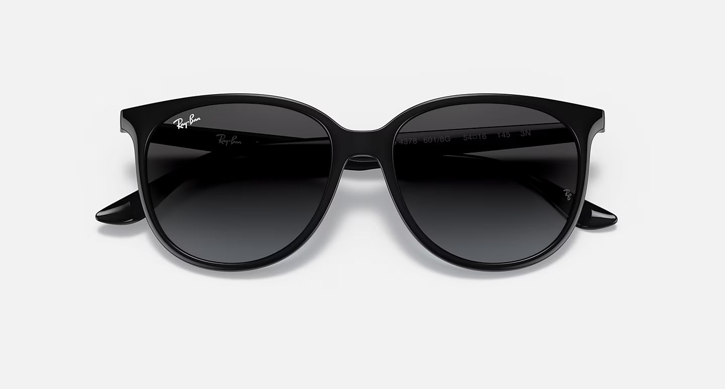 RAY BAN POLISHED BLACK FRAME W/GREY GRADIENT LENS