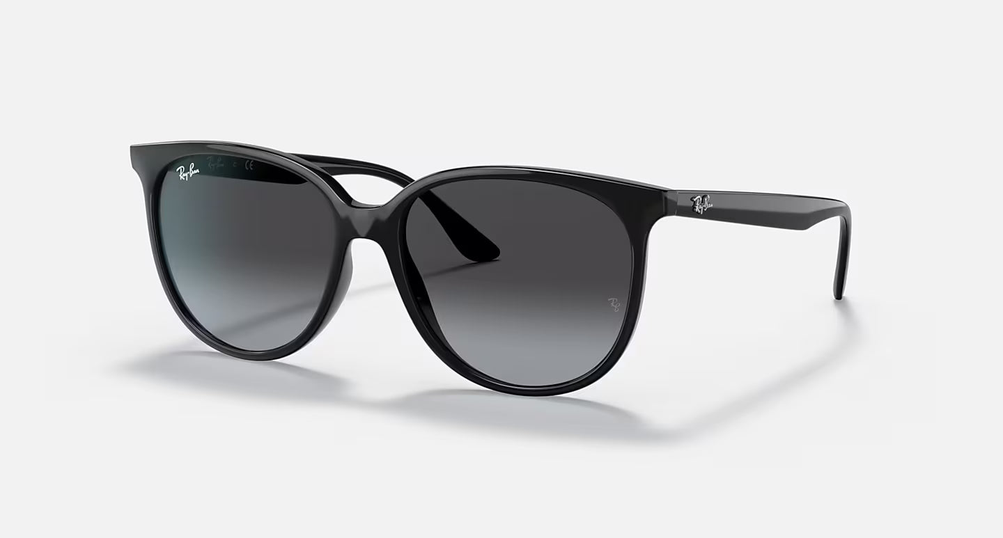RAY BAN POLISHED BLACK FRAME W/GREY GRADIENT LENS