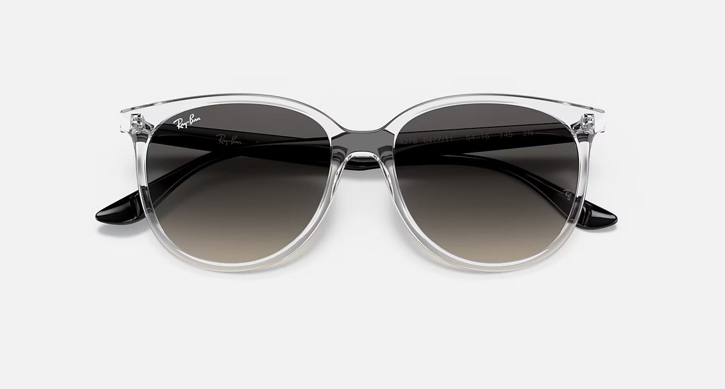 RAYBAN Polished Transparent Frame W/Grey Gradient