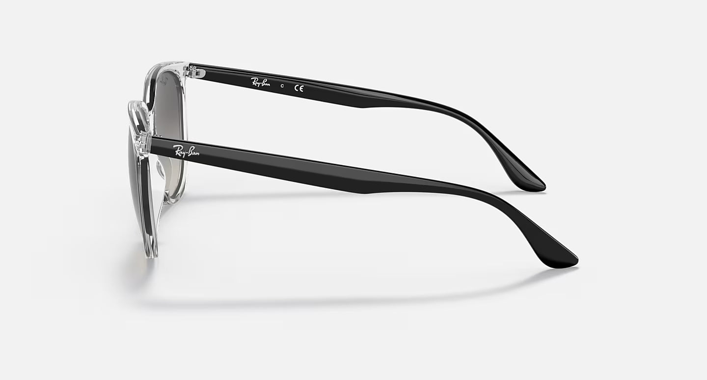 RAYBAN Polished Transparent Frame W/Grey Gradient