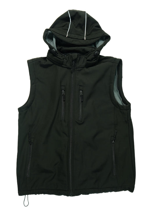 CANVAS HOODED VEST - BLACK