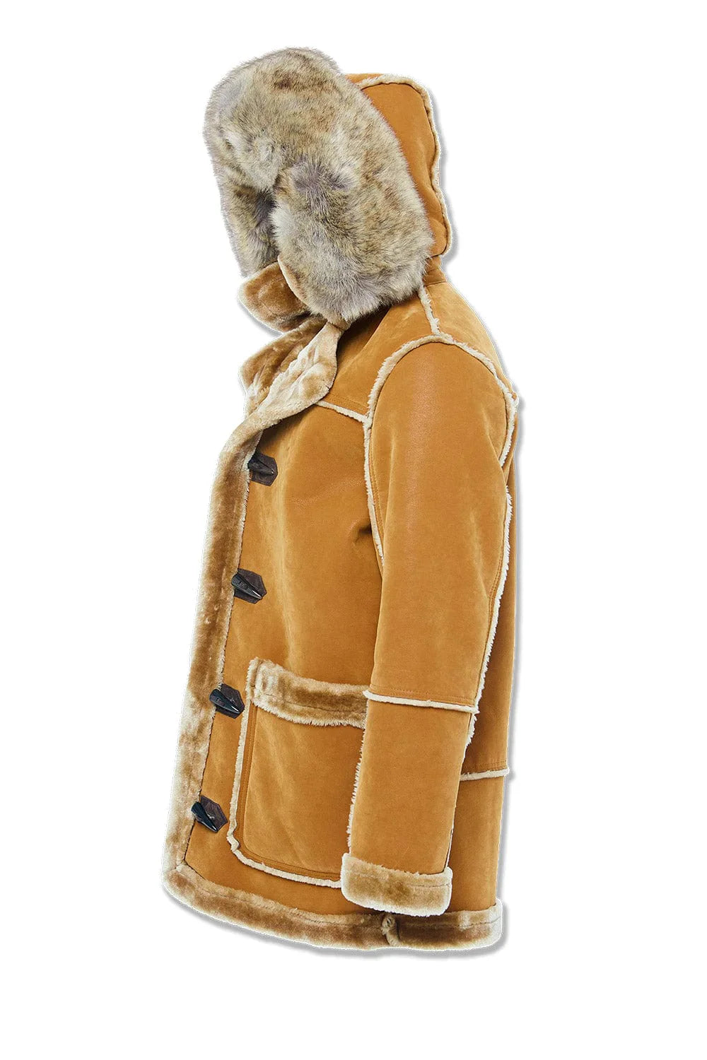 JORDAN CRAIG DENALI SHEARLING COAT JACKET - COGNAC