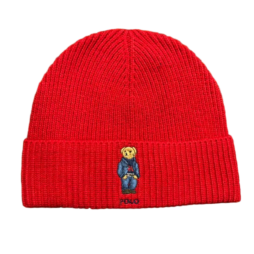 Polo Bear Rib-Knit Beanie