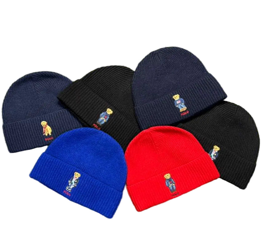 Polo Bear Rib-Knit Beanie