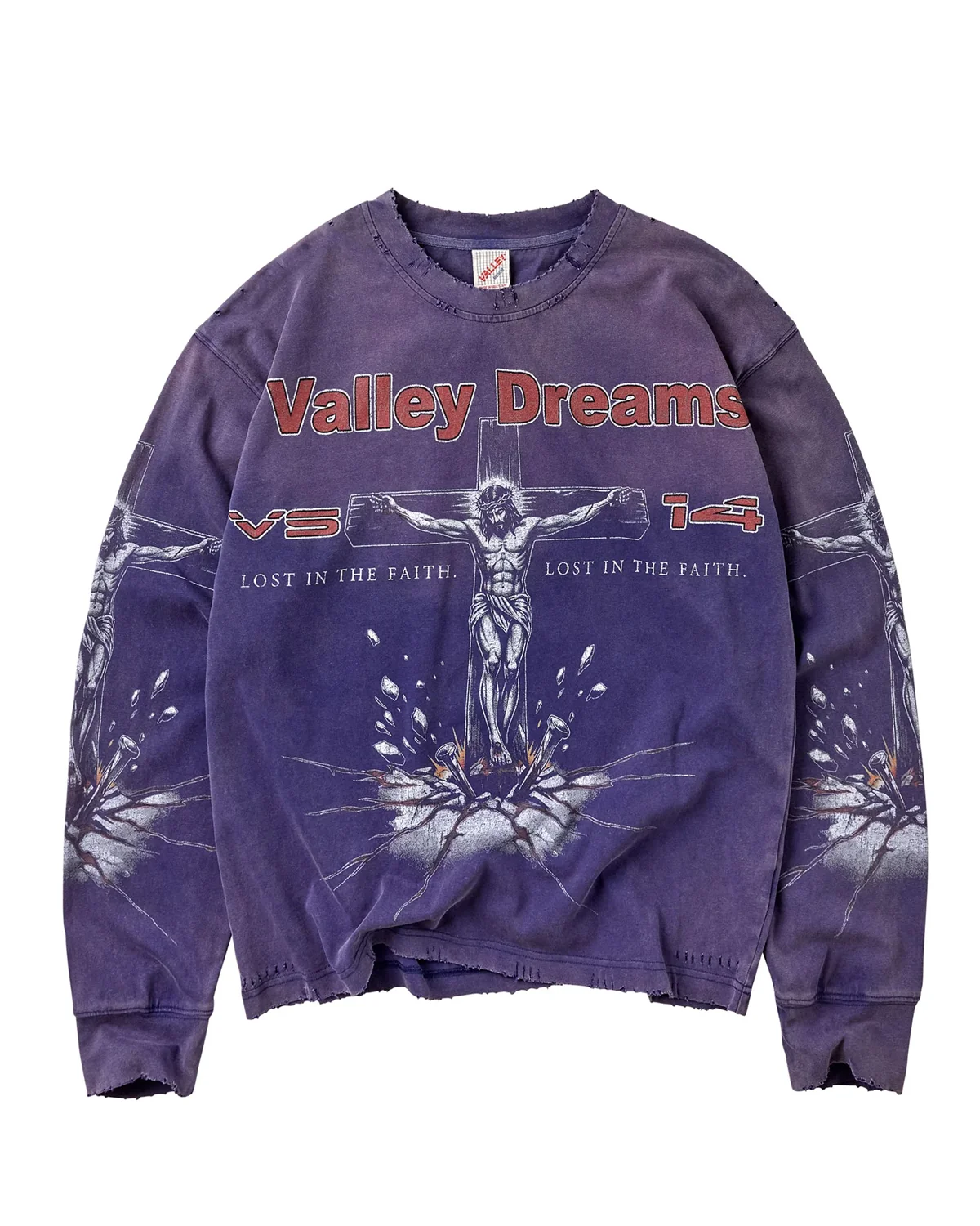 VALE FOREVER CONCRETE CROSS L/S TEE PURPLE