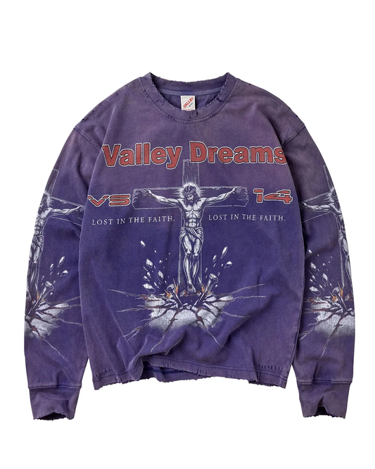 VALE FOREVER CONCRETE CROSS L/S TEE PURPLE