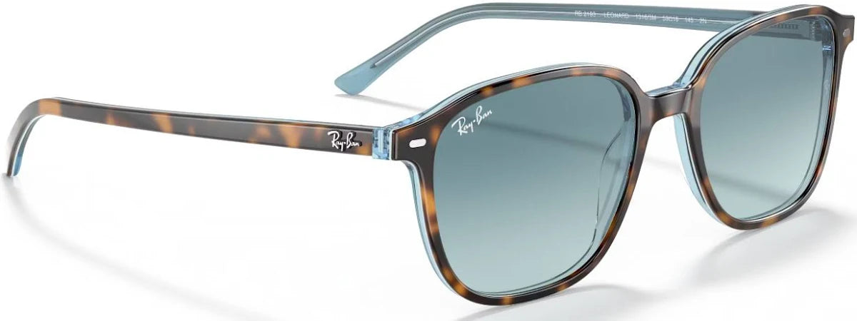 RAY-BAN LEONARD HAVANA LT BLUE FRAME W/BLUE GRADIENT GREY LENS